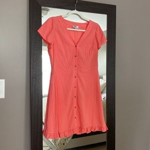 Hot pink button up dress